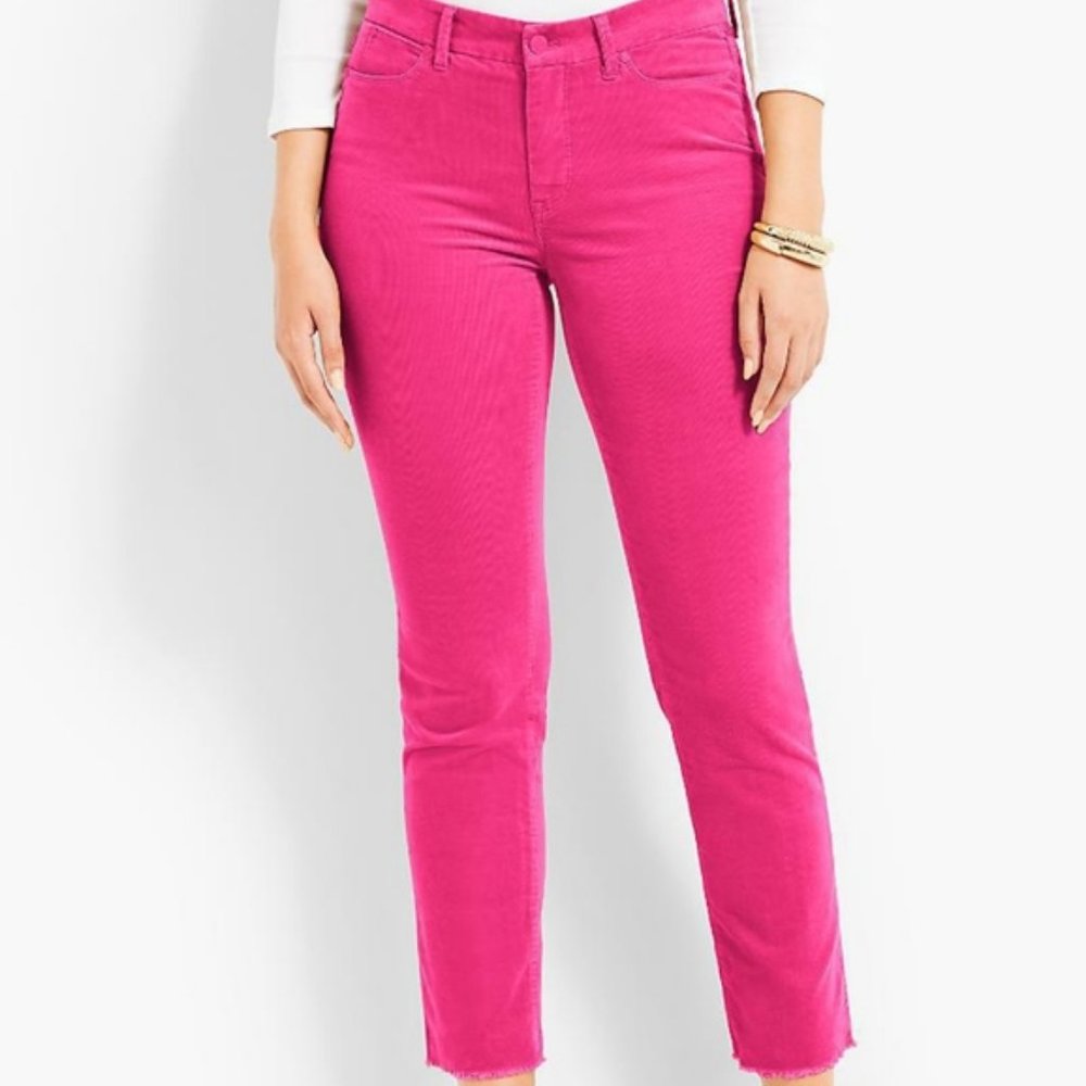 Talbots Pink Frayed Hem Corduroy Pants